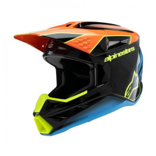 Alpinestars S-M3 Youth helmet Fray Black Orange Yellow Fluo Glossy