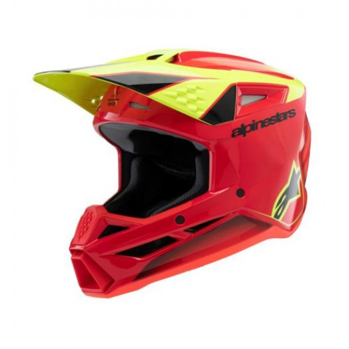 Alpinestars S-M3 Youth helmet Fray Red Yellow Fluo Black Glossy